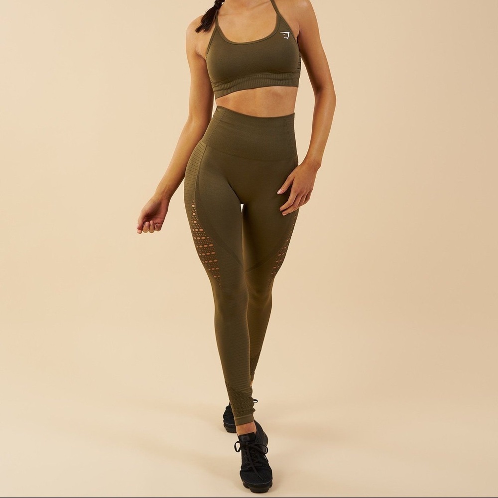 SOLD Gymshark Seamless Energy HR Leggings - Khaki